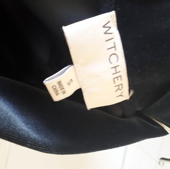 Witchery Blue Velvet Cold Shoulder Blouse Size Small - Picture 10 of 12